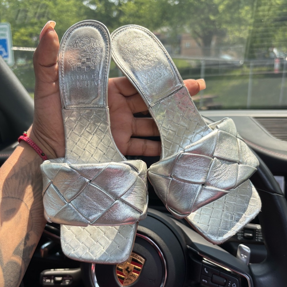 Silver Vince Camuto Slide Sandals